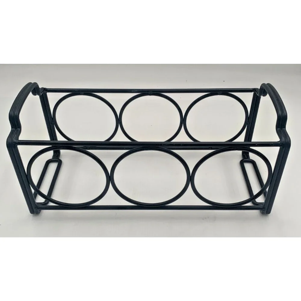 Modern Black Metal 3-Bottle Wine Rack Tabletop Horizontal Bottle Holder Barware
